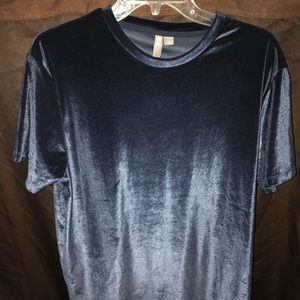 Dark blue satin shirt